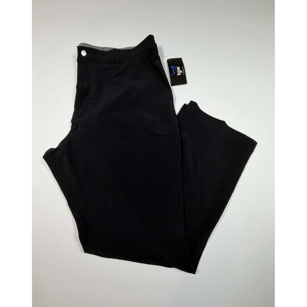 TGW Golf Pants Mens Size 40x32 Flat Front Performance Stretch Waist Black